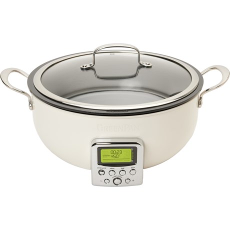 GreenPan Elite Ceramic Nonstick Smart Skillet - 6 qt. in White