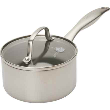 GreenPan Nonstick Healthy Ceramic Tri-Ply Saucepan with Lid - 1.1 qt. in Silver