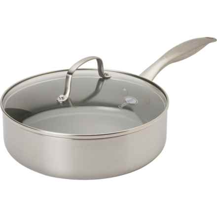 GreenPan Nonstick Healthy Ceramic Tri-Ply Saute Pan with Lid - 3.3 qt. in Silver