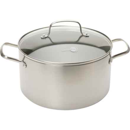 GreenPan Nonstick Healthy Ceramic Tri-Ply Stock Pot with Lid - 6.1qt in Silver