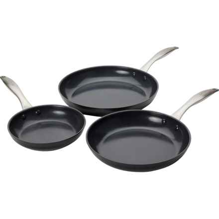 GreenPan Pro Ceramic Nonstick Frying Pan Set - 3-Piece in Black