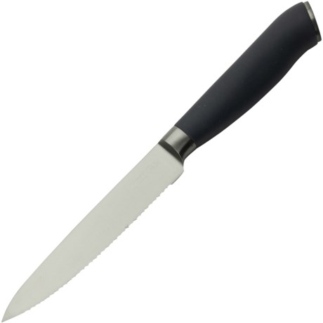 GreenPan Titanium Serrated Utility Knife - 5” in Silver Black