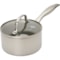 GreenPan Tri-Clad Healthy Nonstick Ceramic Tri-Ply Saucepan with Lid - 1 qt. in Silver