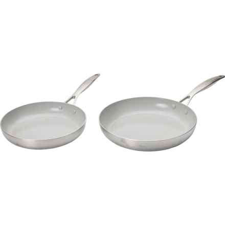 GreenPan Venice Pro Ceramic Nonstick Frying Pan Set - 2-Pack in Silver Grey