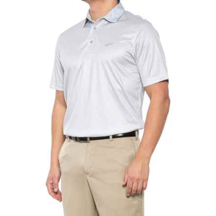Greg Norman Tonal Stripe Print Polo Shirt - Short Sleeve (For Men) in Lt Pale Grey