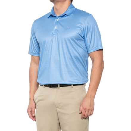 Greg Norman Tonal Stripe Print Polo Shirt - Short Sleeve (For Men) in Robin Blue