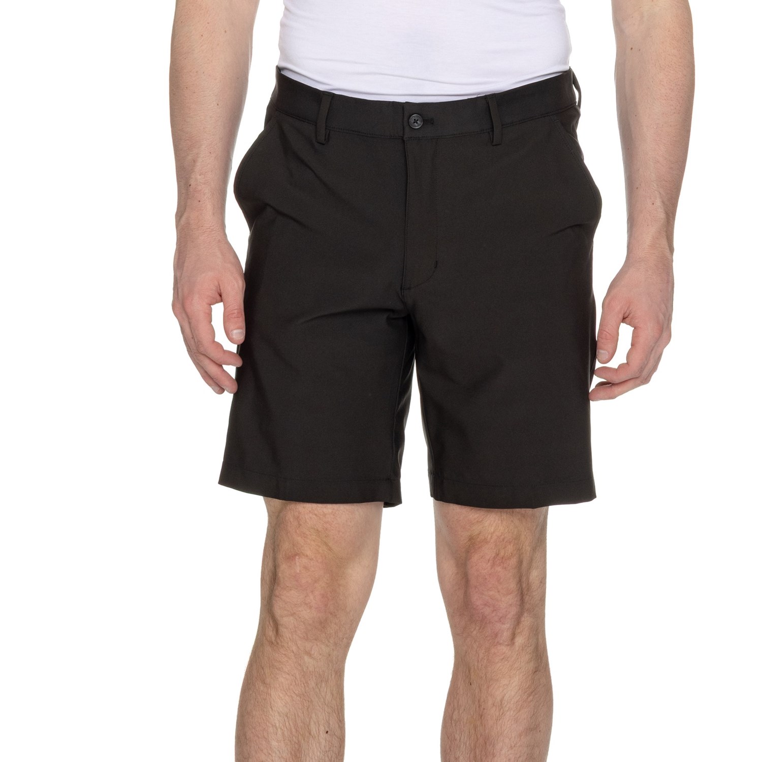 Greg Norman Woven Golf Shorts for Men | Black | Size 38 | Stretchy Fabric