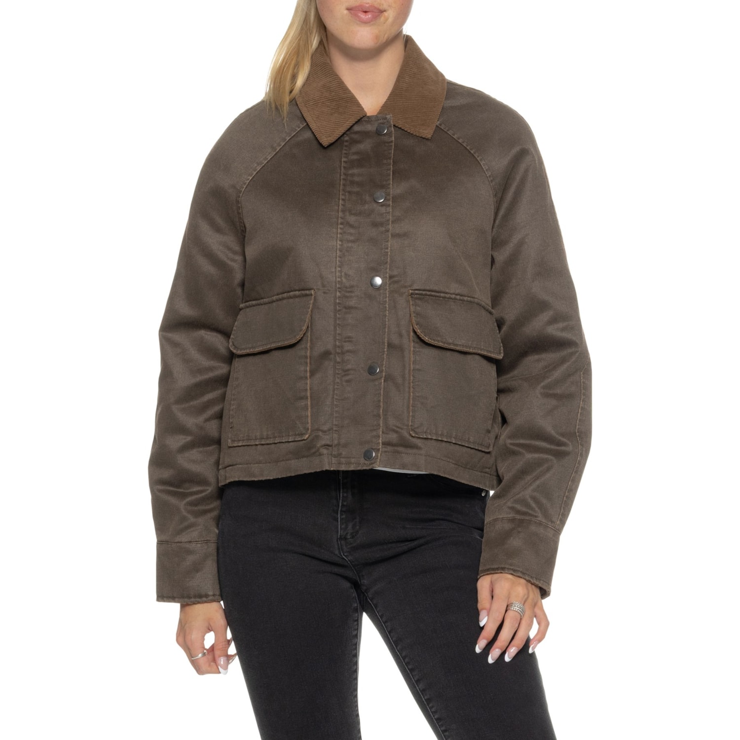 Greige Mixed Media Lightweight Barn Coat - Insulated