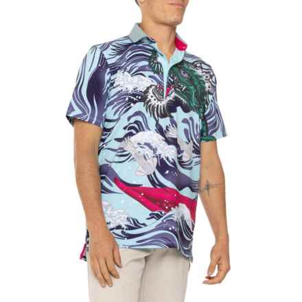 Greyson Mythical Sea Polo Shirt - Short Sleeve in Skystone