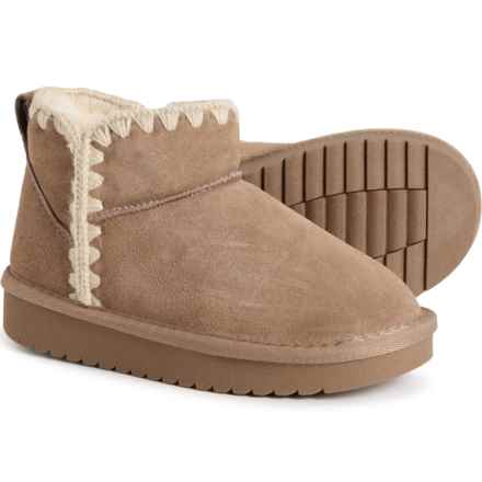 Greystone Girls Stella Mini Stitched Faux-Shearling Boots - Suede in Taupe