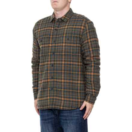 GROVE & HOLLOW Rotterdam Plaid Heavyweight Flannel Shacket - Sherpa Lined in Forest Combo