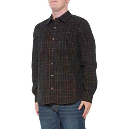 GROVE & HOLLOW Rotterdam Yarn-Dyed Plaid Micro Corduroy Shirt - Long Sleeve in Black Forest Combo