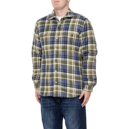 GROVE & HOLLOW Talia Plaid Microfleece Jacket - Sherpa Lined in Olive Combo