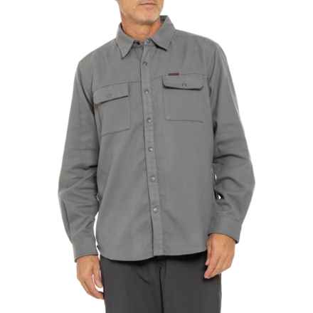 Grundens Cordova Flannel Shirt - Snap Front, Long Sleeve in Charcoal