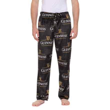 GUINNESS Logo and Harp Printed Fleece Lounge Pants in Black