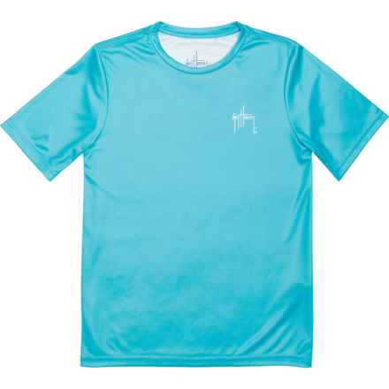 Guy Harvey Big Boys Feeding Frenzy High-Performance Sun Protection Shirt - UPF 30, Short Sleeve in Scuba Blue