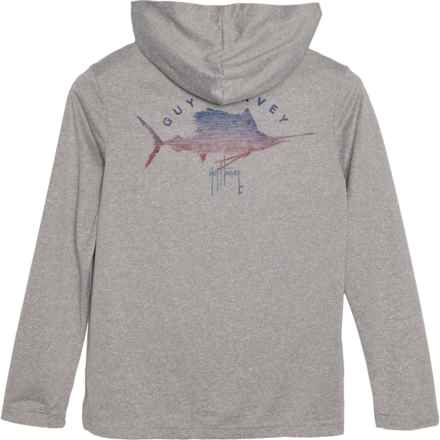 Guy Harvey Big Boys High-Performance Hoodie in Sport Grey Heather