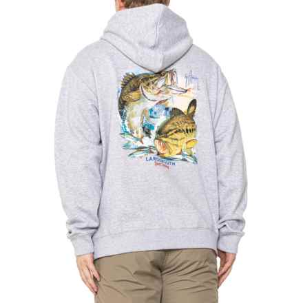 Guy Harvey Graphic Midweight Fleece Hoodie in Heather Grey