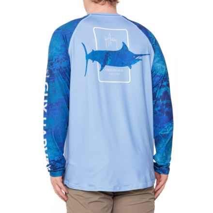 Guy Harvey Marlin Sun Shirt - UPF 50, Long Sleeve in Powder Blue