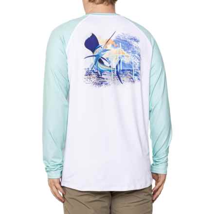 Guy Harvey Sailfish Sun Shirt - UPF 50, Long Sleeve in Beach Glass