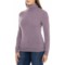 H HALSTON Ribbed Turtleneck - Merino Wool in Lavendar Heather