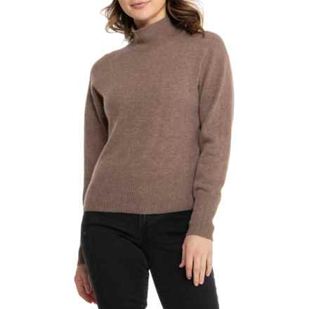 H HALSTON Turtleneck Sweater - Cashmere in Deep Taupe Heather