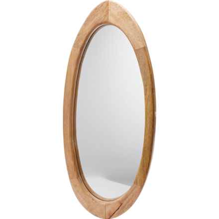 Habitat 30x13x1.5” Caprice Oblong Wood Wall Mirror in Light Wash