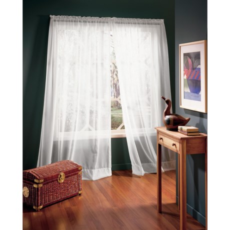 Habitat High Twist Voile Wide-Panel Sheer Curtains – 110×95″, Rod