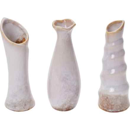 Habitat Reactive Glaze-Finished Vases - 3-Pack in Rusk White