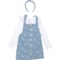 Habitual Big and Little Girls Star Print Jumper and Shirt Set with Headband - Long Sleeve in Medium Denim