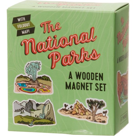 Hachette National Parks Wooden Magnet Keepsake Set in Multi