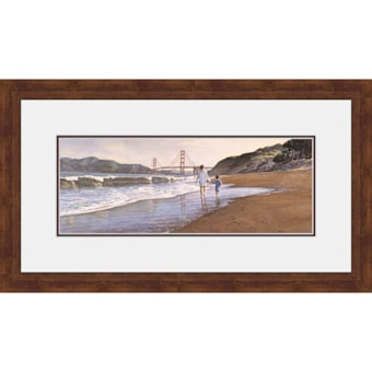 Hadley House Framed “Morning at Bakers Beach” Print by Steve Hanks - Limited Edition, 20x40” in See Photo