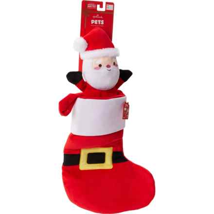 HALLMARK Plush Stocking and Santa Dog Toy Set in Santa