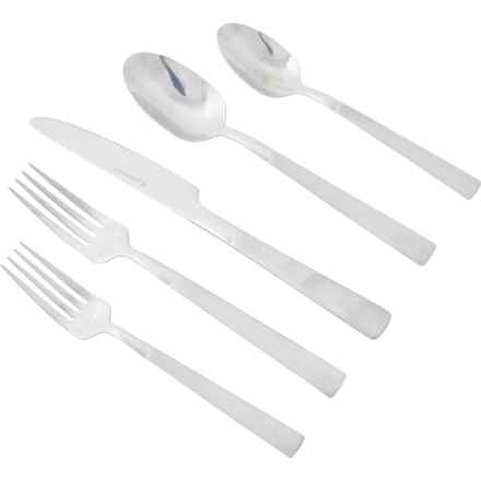 Hampton Forge Yorktown Frosted Flatware Set - 20-Piece in Silver Grey