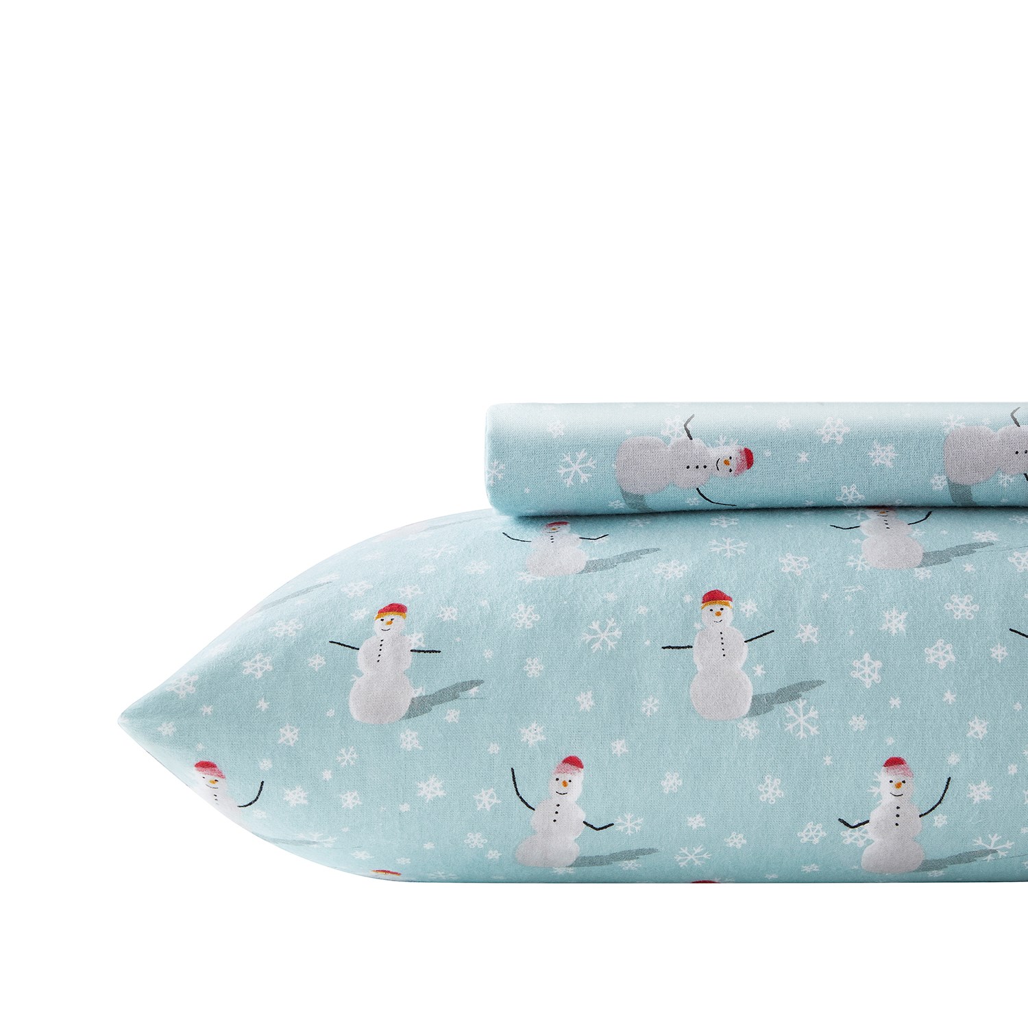 Hampton Place Twin Cotton Flannel Happy Snowman Sheet Set - 150 gsm ...