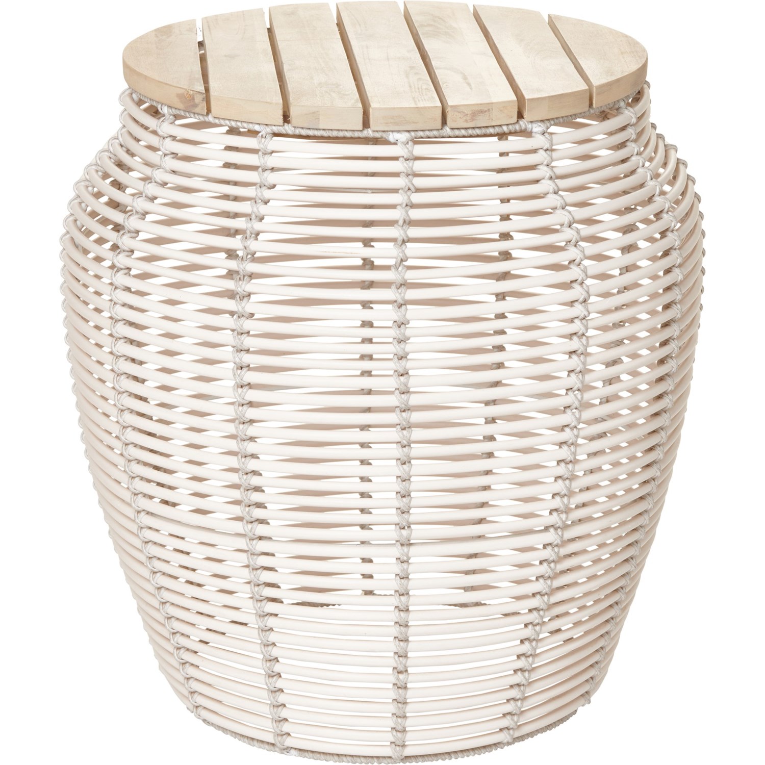 Hand Crafted in Vietnam Outdoor Acacia Wood Top Side Table 16x16x18