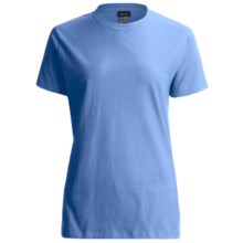 Hanes Beefy Ringer T-Shirt - Combed Ring-Spun Cotton, Short Sleeve (For Women) in Carolina Blue - 2nds