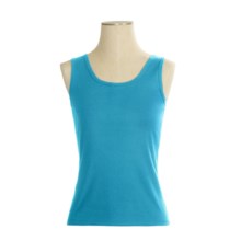 Hanes Wide Strap Tank Top - Combed Cotton Jersey (For Women) in Teal - 2nds