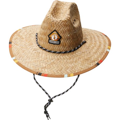 Hang Ten Cattleman’s Crown Lifeguard Hat - UPF 50+, Palm Straw (For Men) in Tan