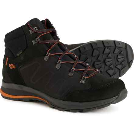 Hanwag Made in Europe Torsby Gore-Tex® Mid Hiking Boots - Waterproof, Nubuck (For Men) in Black/Orange