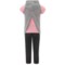 314JR_2 Harmony and Balance Hoodie Vest, T-Shirt and Leggings Set - 3-Piece, Short Sleeve (For Big Girls)