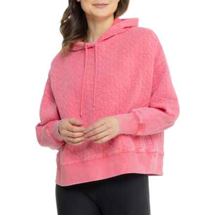 Harmony and Balance Quilted Hoodie in Rouge Red