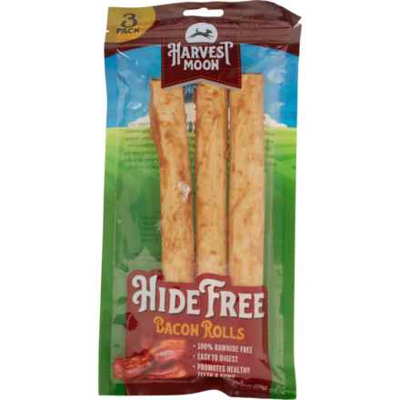 Harvest Moon Hide Free Rolls Dog Treats - 3-Count, 8” in Bacon
