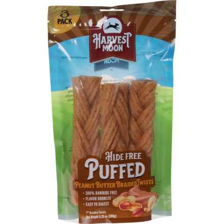 Harvest Moon Puffed Braided Twists Dog Chews - 3-Count in Multi