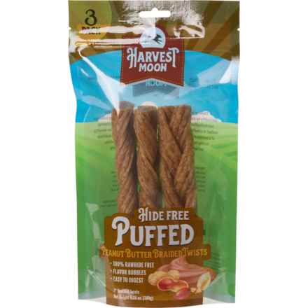 Harvest Moon Puffed Braided Twists Dog Chews - 3-Count in Pb