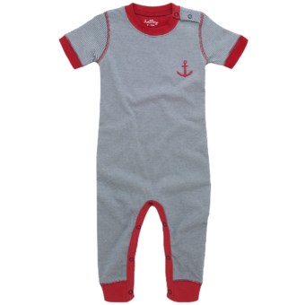 Hatley Day Romper - Short Sleeve (For Infants) in Blue Whales Stripe