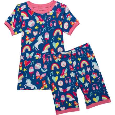 Hatley Girls Groovy Doodle Pajamas - Short Sleeve in Groovy Doodle