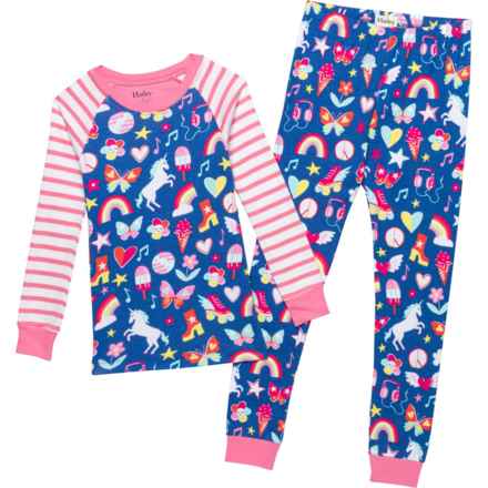Hatley Girls Groovy Doodle Raglan Pajamas - Long Sleeve in Groovy Doodle