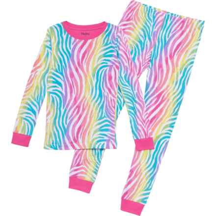 Hatley Girls Pajamas - Long Sleeve in Rainbow Zebra