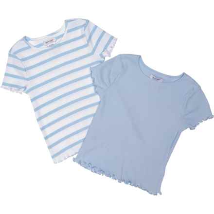 Haute Hippie Style Little Girls Ribbed Shirts - 2-Pack, Short Sleeve in Skipper Blue